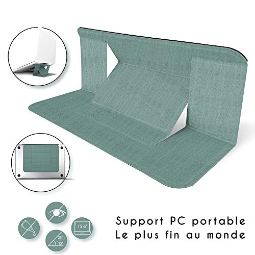BRAVO ALFRED Support Ordinateur Portable EasyStand innovant pour Ordinateur Portable - Laptop Stand 22X17cm pour rehausseur ecran pc 3 Niveaux [Adjustable Standing Desk idéal] (Bleu Gris)
