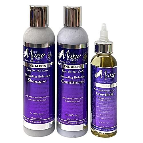 THE MANE CHOICE – The Alpha Detangling Hydration Shampoo, Conditioner & Growth Oil – For All Hair Types Hair Product Bundle Set 3PCS THE MANE CHOICE – The Alpha Detangling Hydration Shampoo, Conditioner & Growth Oil – For All Hair Types Hair Product Bundle Set 3PCS