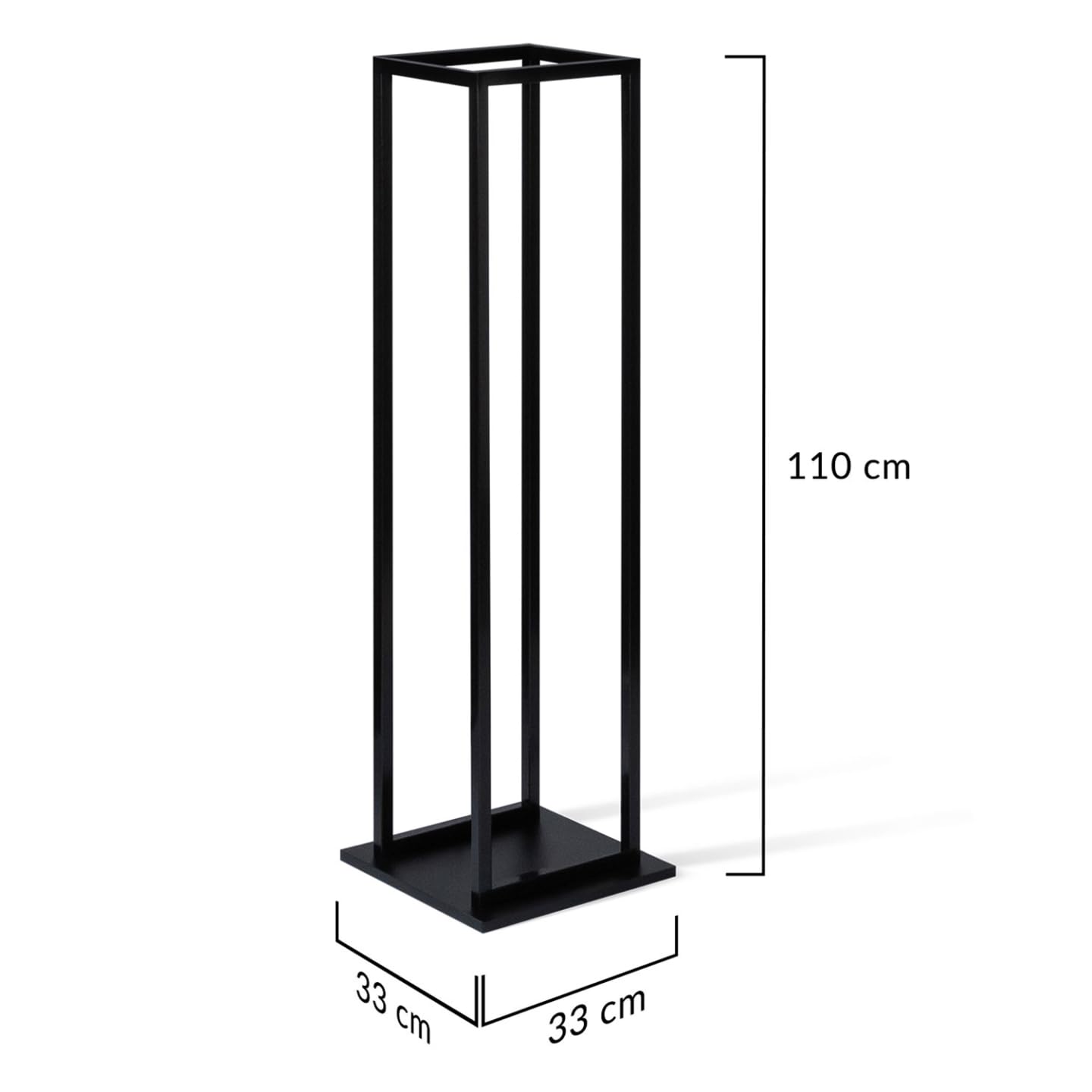 IDMarket - Range bûches Vertical Acier Noir avec étagère H.112 CM pour cheminée