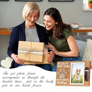 Dog Memorial Gifts for Loss of Dog, Wooden Pet Memorial Collar Frame for 4x6in Photo – Pet Sympathy Gifts for Dogs – Loss of Dog Sympathy Gift – Thoughtful Cats and Dog Memorial Picture Frame