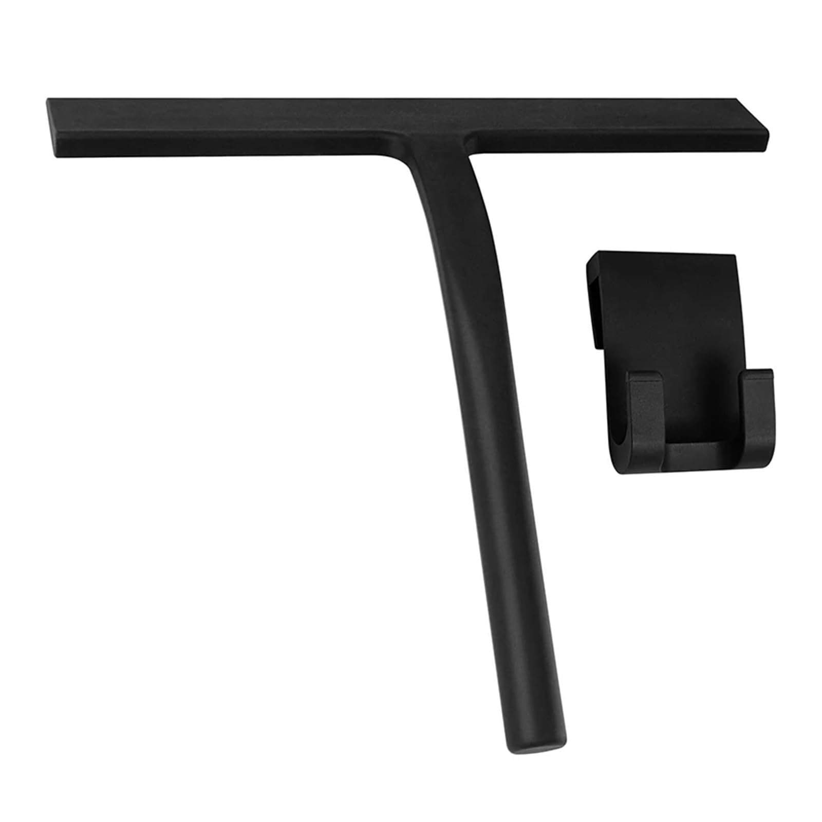 Limpiaparabrisas de Ducha Limpiador de Ducha Silicona Negra for baño, for Puerta Cristal, con Gancho, Herramienta Limpieza(Black Small with Hook)