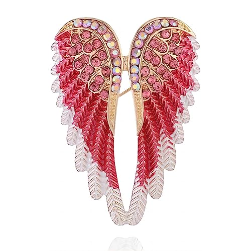 Image of Brooch Pins for Women Men Fashion Angel Wings Large Brooch Lapel Pin Scarf Buckle Pin Crystal Brooch Wedding Prom Dresses Clothing Accessories Jewelry