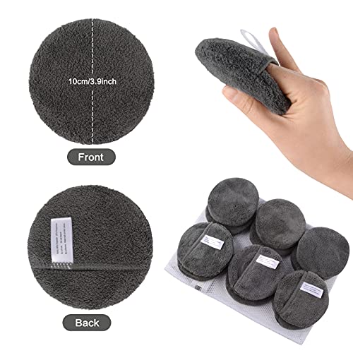KinHwa Almohadillas Desmaquillantes Reutilizables Discos Desmaquillantes de Algodón, Almohadillas Cosméticas de Maquillaje Lavables Desmaquillador Make Up Limpieza Facial Pad 12 paquete Gris oscuro - imagen 5