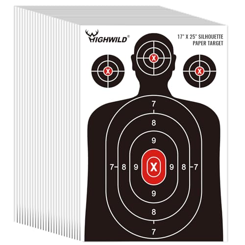 Highwild Shooting Range Silhouette Paper Target - 17X25 Inches (25