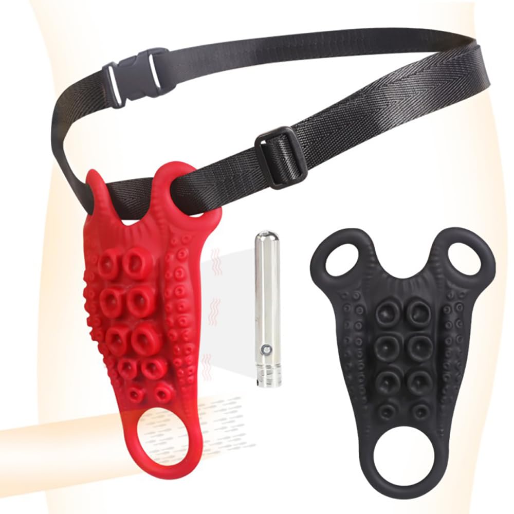 Kuaecr Silikon Krakententakel Schleifspielzeug Grinder für Frau Paare,Klitorisreibung + Vibrator + Penisring für Männer Lesben Klitoris Stimulator Sauger Masturbator Erotisches Sexspielzeug (Schwarz)