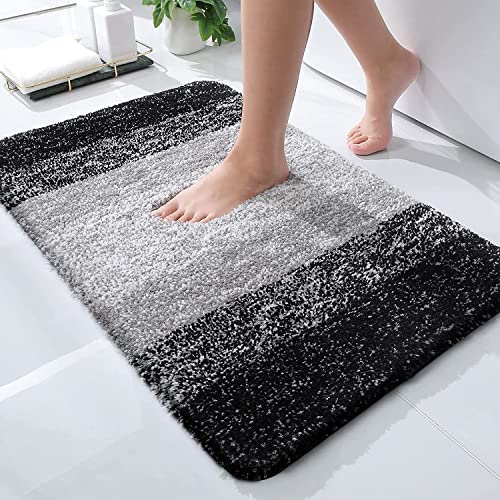 smiry Microfiber Bath Mat, 40 x 60 cm, Non-Slip Super Absorbent Bathroom Mat, Extra Soft Thick Floor Foot Mat