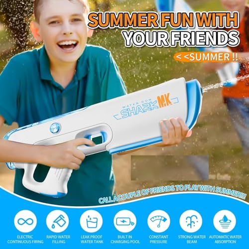 Image of MOROVIK Water Gun Toy with Automatic Water Absorption Function 25Ft Range | Self-Filling |High Pressure Mechanism Ideal Outdoor Toy for Pool & Beach Fun (Style 1) (Style 1)
