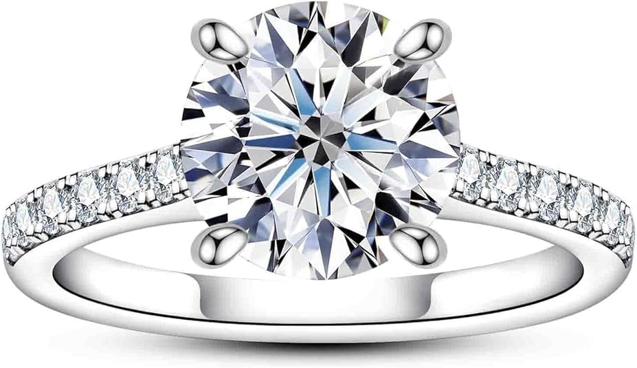 3CT-6CT Cubic Zirconia Round Cut/Oval Cut/Cushion Cut Engagement Rings 5A Grade Simulated Diamond CZ Wedding Promise Anniversary Rings for Women - Image 9