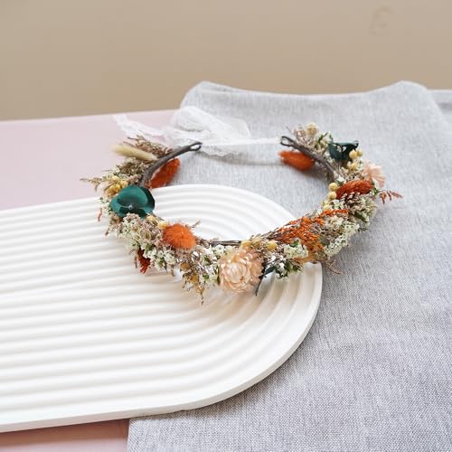 Corona seca para novia estilo boho miniatura 7