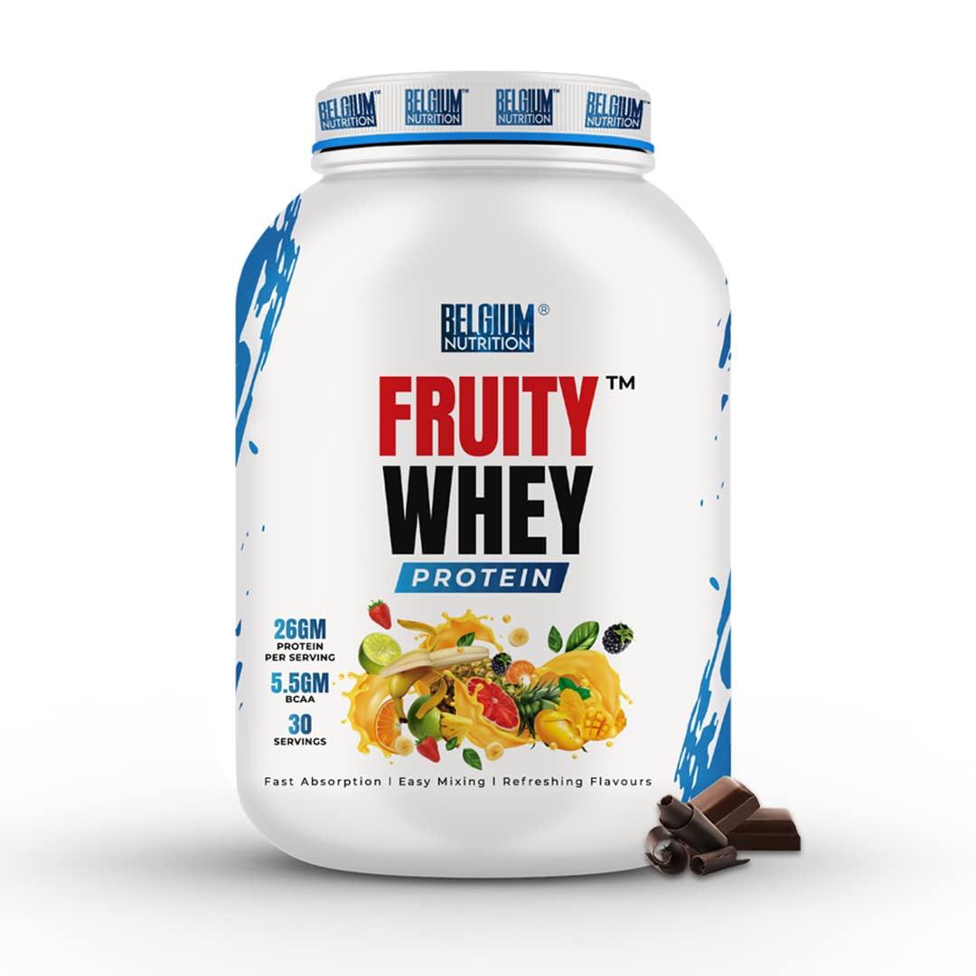 Belgium Nutrition Fruity Whey Protein with 26g Protein, 5.5 BCAAs, 6g Glutamine, 15g EAA for Muscle Strength, Performance | Muscle-Building Whey Protein Supplement Powder | Lean Body High Whey Protein | Muscle Gain, Muscle Support & Recovery [Chocola (B09YH2DJK4) Amazon Price History, Amazon Price Tracker