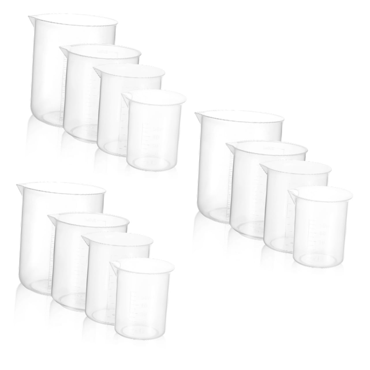 ABOOFAN 12 Pz Misurino Misurini Da Laboratorio Misurini Da Cucina Mescolare Il Ghiacciolo Contenitori Di Miscelazione Epossidici Coppa Brocca Plastica Rivestimento Mini