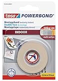 tesa Powerbond INDOOR - Doppelseitiges Montageband für den Innenbereich - beidseitig stark klebend, zur permanenten Befestigung - 1,5 m x 19mm