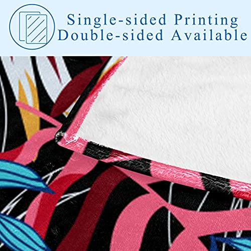 Plaid chaud feuilles tropicales : résout le froid sur canapé et lit 150x100 cm