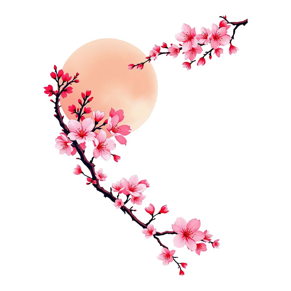 Calcomanías de flor de cerezo japonesa de 13 cm para decorar laptops y ventanas de autos