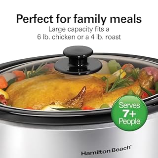 Hamilton Beach Programmable Slow Cooker, 6 Quart Capacity, Silver, 33463