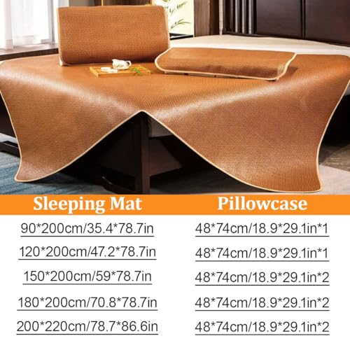 Esterilla de verano plegable de ratán grueso, colchoneta fresca antideslizante de 150x200cm 8