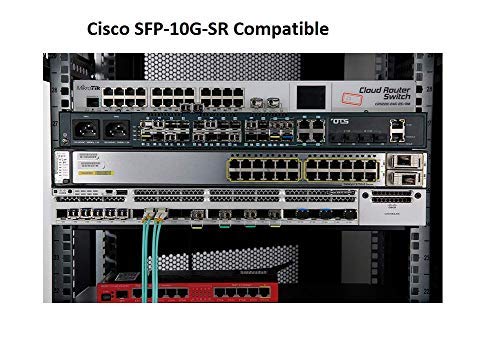 Image of Elfcam - 2 Pack 10Gb SFP+ Transceiver Module 850nm SR, Compatible with Cisco SFP-10G-SR and Open Switch, with LC /UPC Duplex Multimode Connector (OM3 /OM4 /OM5), 10GBase-SR SFP+, DDM 300M