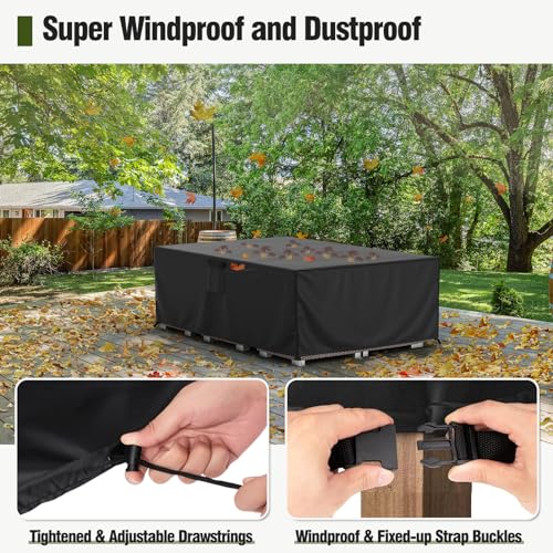MR.COVER Patio Furniture Cover Waterproof, Outside Table and Chair Set Cover, Garden Windproof Heavy Duty Furniture Protection for Outdoor Sectional Sofa Chair Set Size 88L x 62W x 28H inch