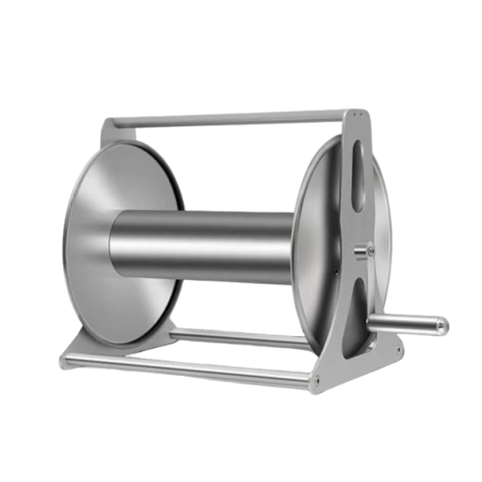 Soporte Manual para Manguera de Jardín, Enrollador de Aluminio Robusto, Capacidad 50m 1/2", Recogida Fácil para Riego Profesional y Uso Doméstico(Without Lid)