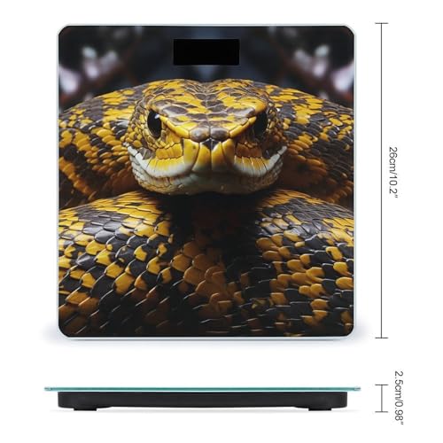 Báscula digital amarilla para peso corporal con vidrio templado miniatura 2
