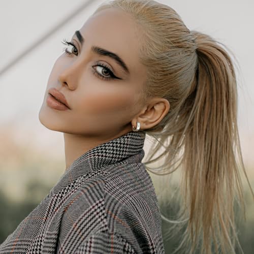 LEONIDS D Color VVS1 Clarity Moissanite Hoop Earrings for Women 14K Gold Plated 925 Sterling Silver Hoops Earring Hypoallergenic Small Moissanite Earrings Birthday Gift for Her2