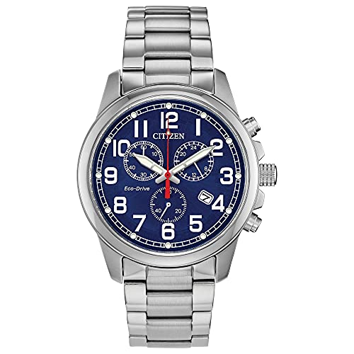 Citizen Eco-Drive Garrison Quartz Men's Watch, Stainless Steel, Field watch, Silver-Tone (Model: AT0200-56L)