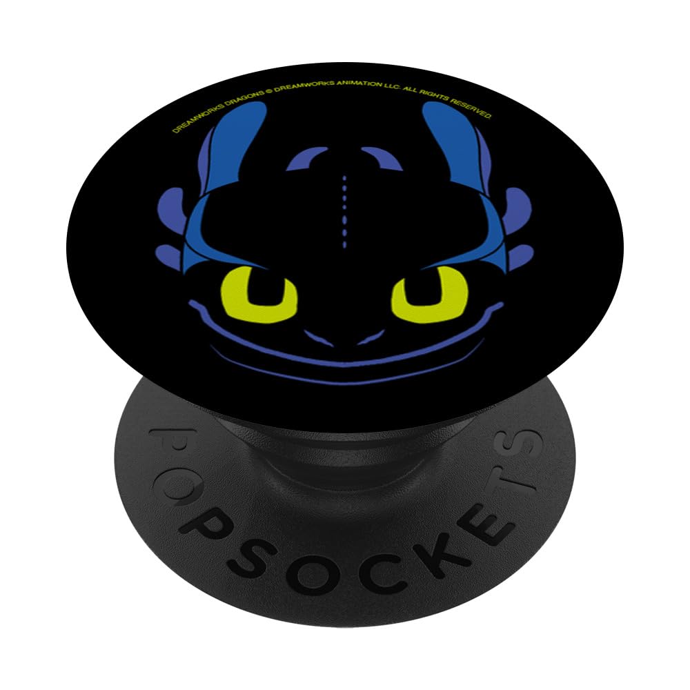 DreamWorks Dragons Toothless Night Fury Big Face Costume PopSockets Adhesive PopGrip, Black