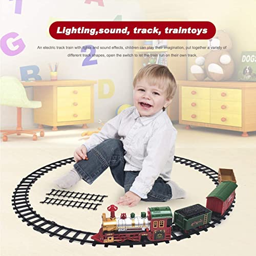 Pusiti Classic Christmas Train Set With Lights And Sounds Railway Tracks Sets Battery Operated Locomotive Engine And 11.5 Ft Tracks Playset For Under The Tree Electronic Toys Gift For Kids #TOP5