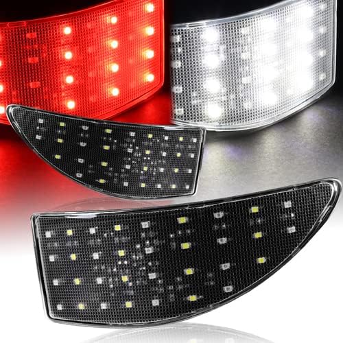 Pair LED Rear Bumper Reflector Brake Stop Light Replacement Compatible with 2006-2013 Lexus IS250 IS350, 2007 2008 2009 2010 2011 2012 (Smoke Lens)