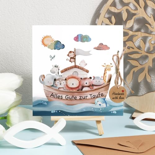 BOFUNX Geldgeschenke zur Taufe Geldgeschenk Taufe Karte mit Umschlägen Lustige Taufgeschenke Geldgeschenk für Taufe Jungen Mädchen Glückwunsch