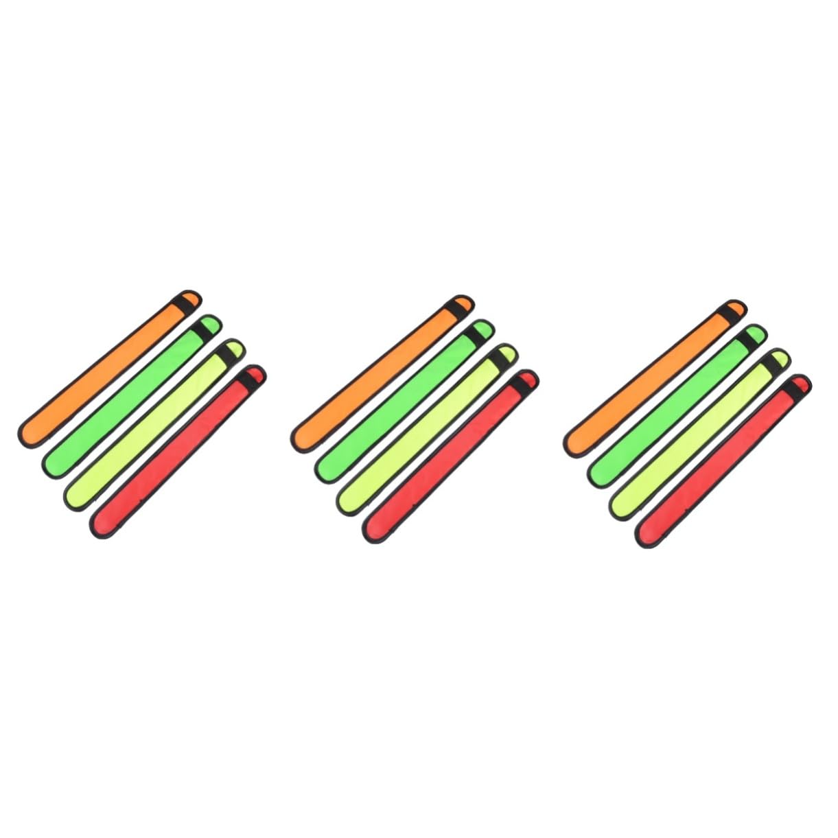 3 Ensembles Bracelet LED Luminous Bracelet pour Course Avertissement Clignotant pour Jogging Randonnée Vert Orange 4 Pièces * 3