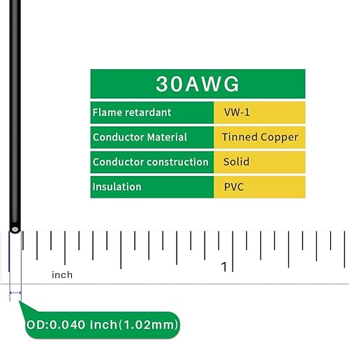 Miniatura 6 de BINNEKER Cable eléctrico sólido de PVC 1007 de calibre 26, color rojo de 100 pies y negro, 100 pies, 26 AWG 1007 Engánchate Alambre de cobre estañado