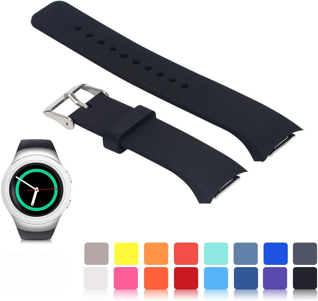 Ysang for Samsung Gear S2 SM-R720/R730 Watch Replacement Band Accessory Small/Large Size Soft Silicone Wristband Strap Smartwatch Sport Band Fit for Samsung Galaxy Gear S2 SM-720/SM-730 Smartwatch