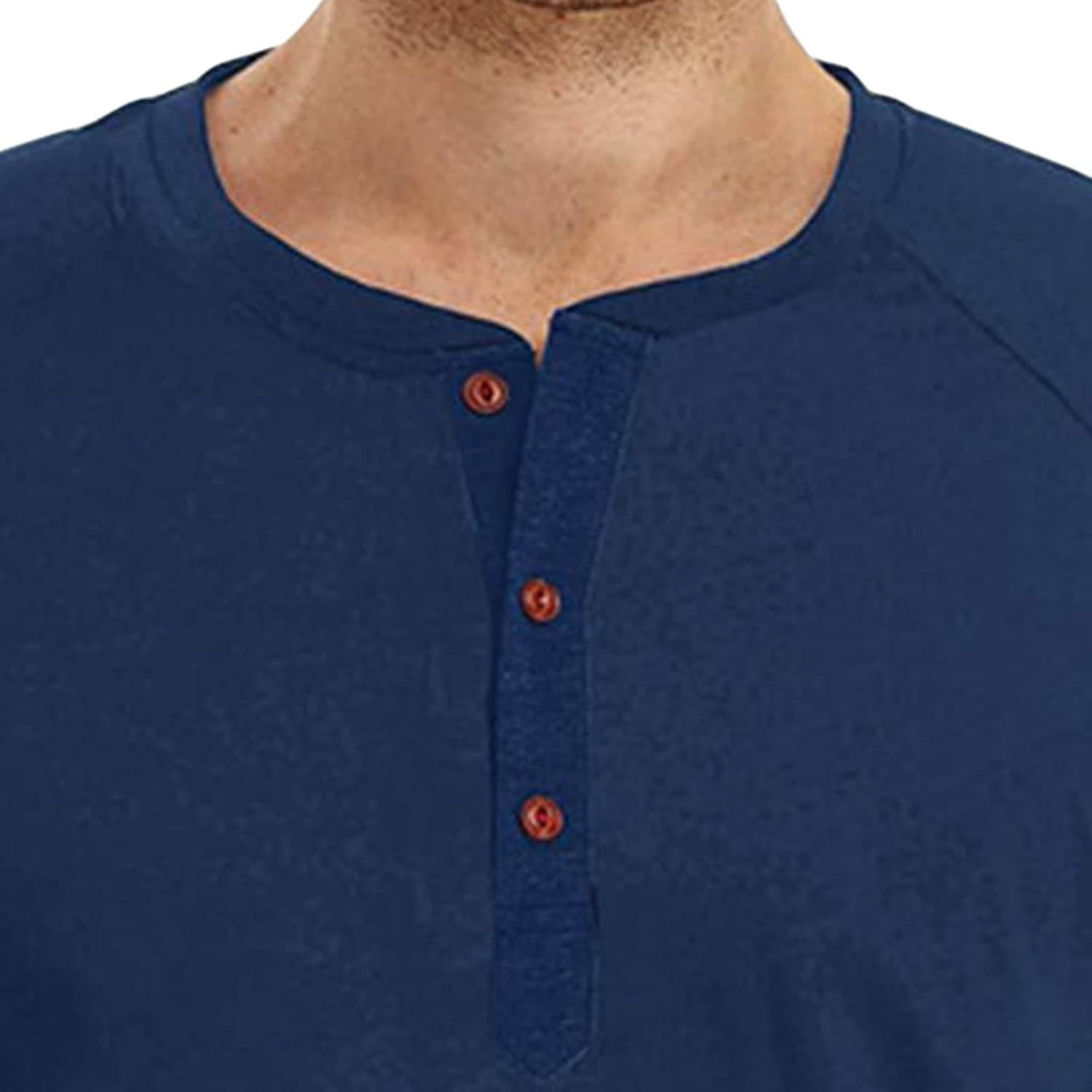 Men's Henley Shirts Classic Long Sleeve Regular-Fit Basic Button Cotton T-Shirt Casual Soild V Neck Shirts