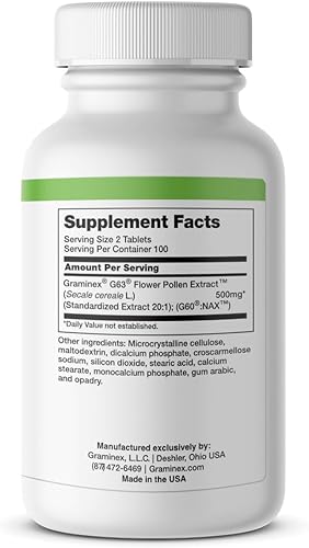 Miniatura 10 de Suplemento de próstata PollenAid apoyo natural de próstata para el control de la vejiga y la salud del tracto urinario, extracto de polen de centeno