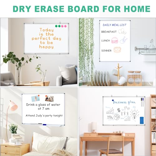 H-Qprobd 3' x 2' Magnetic Whiteboard Large Dry Erase White Board 36"x24" Aluminum Presentation Whiteboard with Long Pen Tray, 6 Markers, 2 Erasers &12 Magnets - Image 5