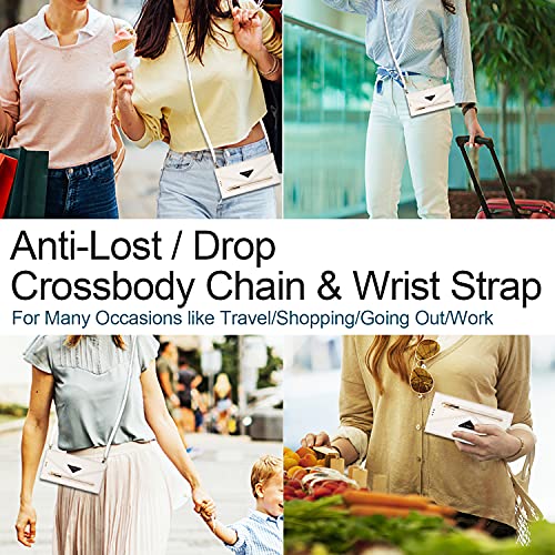 Harsel Galaxy S10E Case Cover Zipper Wallet Case For Women/Men,Flip Folio Purse Leather Crossbody Case With Card Holder Shoulder Strap Shockproof Samsung S10E Lanyard Phone Case Handbag White #TOP2