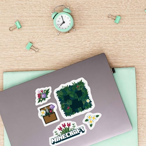 Image of Minecraft Botanicals Adhesive Vinyl Decals - Fun Minecraft Stickers for Laptop or Water Bottle, 1 Pack (5 Count)