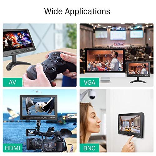 Dcorn 8 Inch Mini Monitor,Small Hdmi Monitor 1280X720 16:9 Ips Metal Housing Computer Monitor Support Hdmi/Vga/Av/Bnc Input With Wall Bracket&Remote Control,178 Full Viewing W/Speaker #TOP4