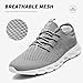 LANGFEUU Men Women Walking Shoes Lace up Tennis Running Sneakers Lightweight Comfortable Fashion Sneakers for Gym Workout Casual Travel Light Grey 10 Women/8.5 Men