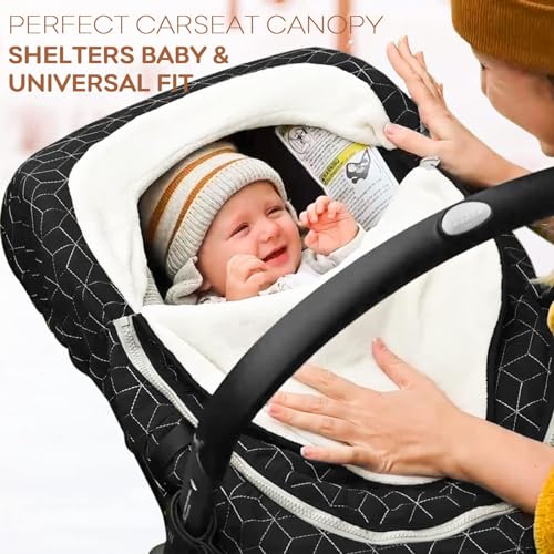 Yoofoss USBC Baby Car Seat Cover Winter Carseat Canopies Cover To Protect Baby From Cold Wind thumb #1