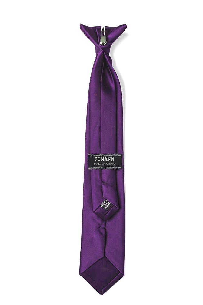 FOMANN Mens Clip on Ties Solid Uniform Clip-on Neck Ties for Police and Security Pullaway Clip Ties