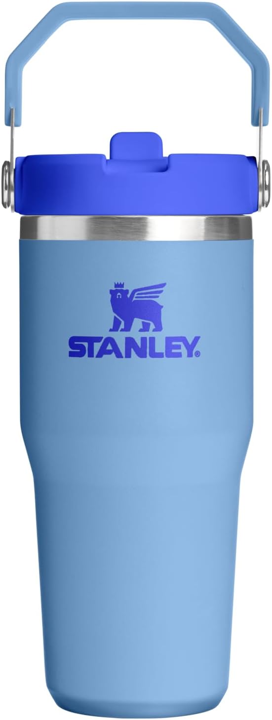 STANLEY IceFlow 2.0 Flip Straw Tumbler with Handle 14 oz | Twist On Lid and Flip Up Straw | Leakproof Water Bottle | Insulated Stainless Steel | BPA-Free | Blue Sky