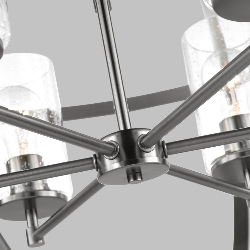 Generation Lighting 3124679-112 9-Light Alturas Contemporary Chandelier Midnight Black 3124679-112 | Modern Ceiling Light Fixture for Room Decor| Chandelier for Dining Room, Living Room, or Foyer