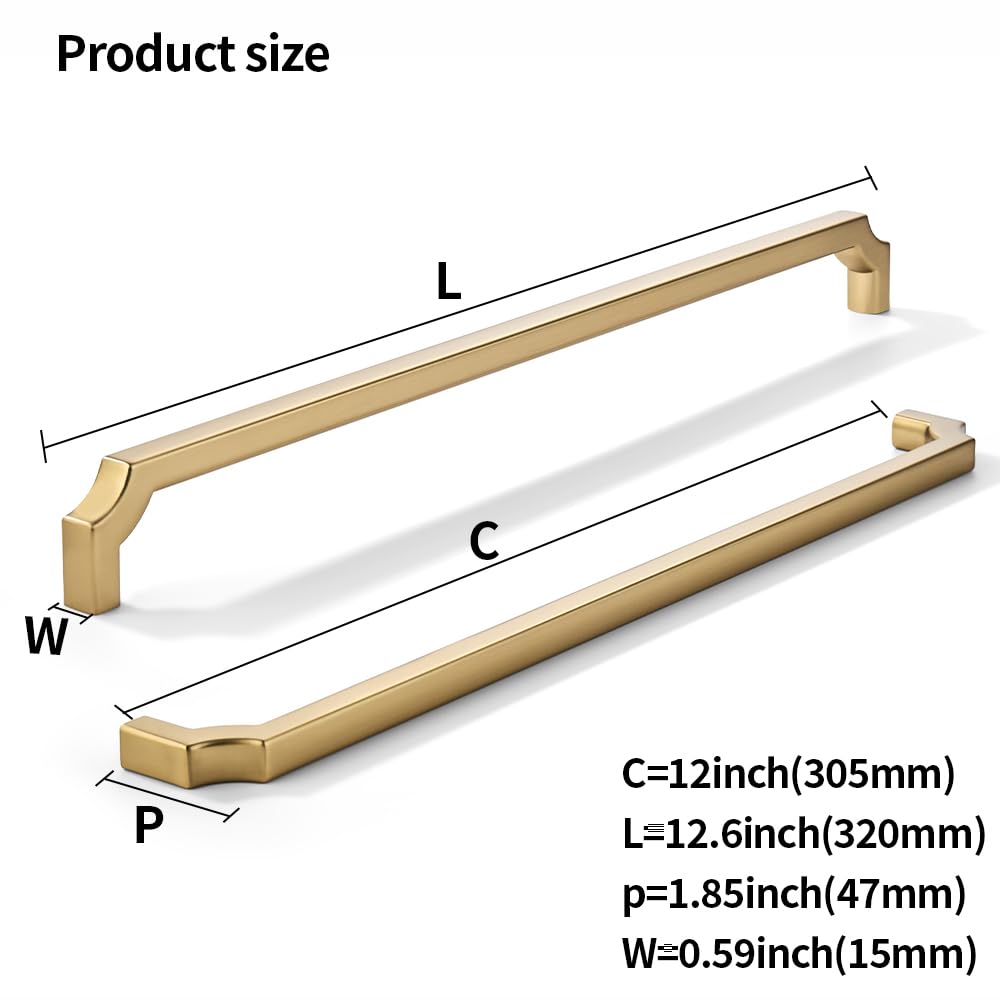 KHTUMEWARE-DB346 Champagne Bronze Appliance Pulls CTC 12 in (305 mm) in Champagne Bronze — KHTUMEWARE