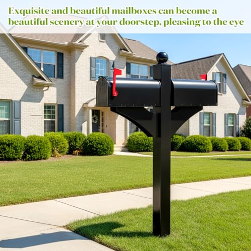Colingmill Double Mailbox Post, Heavy Duty Iron Mailbox Stand Multifunctional Yard Solution for Duplex Homes Multi Family Homes(Mailboxes Not Included) by Colingmill - Image 5