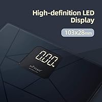 Vista 2 de AIRSCALE - Báscula digital de baño para personas peso corporal altamente preciso con diseño geométrico de moda plataforma grande de 400 libras