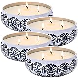 Citronella Candles Outdoor Large, 4 Pack 12 oz Soy Wax Jar Candles, Citronella Candles for Summer Pa