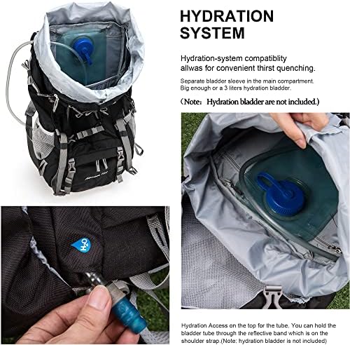 MOUNTAINTOP 50L/70L Hiking Backpack water-resistant Internal Frame Backpacks Large Trekking Mountaineering Rucksack with Rain Cover for Men Women Cover Outdoor
