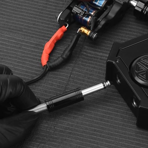 Cordon de clip pour machine à tatouer rotative avec câble RCA noir en silicone flexible